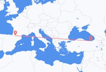 Flyg från Trabzon, Turkiet till Lourdes (kommun i Brasilien, São Paulo, lat -20,94, long -50,24), Frankrike