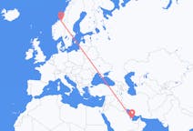 Flyreiser fra Doha, Qatar til Trondheim, Norge