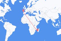 出发地 马达加斯加圖利亞拉目的地 西班牙圣地亚哥 － 德孔波斯特拉的航班