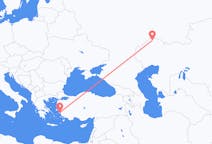 Flyreiser fra Oral, Kasakhstan til Samos, Hellas