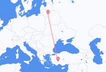 Fly fra Vilnius til Isparta