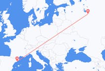 Fly fra Jaroslavl til Barcelona