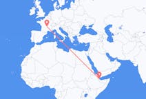 Flyreiser fra Balbala, Djibouti til Clermont-Ferrand, Frankrike