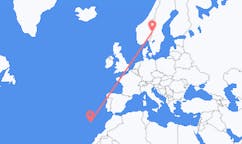 Vluchten van Funchal, Portugal naar Rörbäcksnäs, Zweden