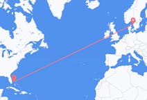 Flyreiser fra Freeport, Bahamas til Göteborg, Sverige