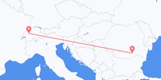 Vluchten van Zwitserland naar Roemenië