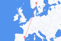 Flyreiser fra Castellón de la Plana, Spania til Oslo, Norge