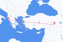 Vluchten van Diyarbakır, Turkije naar Korfoe, Griekenland