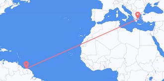 Flyreiser fra Surinam til Hellas