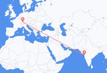 Flyg från Bombay, Indien till Zürich, Schweiz