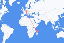 Flyg från Antananarivo, Madagaskar till Milano, Italien