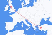 Flyreiser fra Denizli, Tyrkia til Liverpool, England