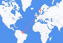 Vluchten van Altamira (ort i Mexiko, Chiapas, Huixtla), Brazilië naar Oslo, Noorwegen