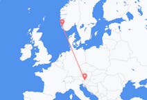 Flyreiser fra Klagenfurt, Østerrike til Stavanger, Norge