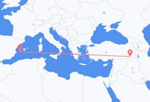 Flüge von Sirnak, die Türkei nach Ibiza, Spanien