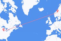 Flights from Chicago, the United States to Røros, Norway