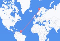 Flüge von Paramaribo, Suriname nach Mosjøen, Norwegen
