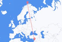 Flyg från Damaskus, Syrien till Hammerfest, Norge