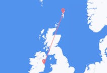 Flyreiser fra Dublin, Irland til Lerwick, Skottland