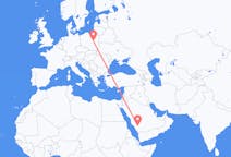 Flyg från Bisha, Saudiarabien till Warszawa, Polen