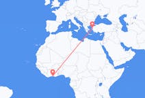 Flights from Abidjan to Mytilene