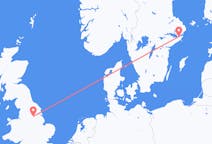 出发地 瑞典斯德哥尔摩前往英格兰的唐卡斯特的航班