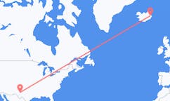 航班从美国霍布斯市到埃伊尔斯塔济市，冰岛塞尔