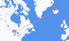 航班从美国沃索 (威斯康星州)市到阿克雷里市，冰岛塞尔