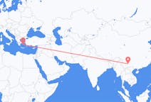 Flyg från Kunming, Kina till Paros, Grekland