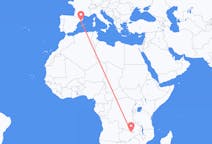 Flyrejser fra Ndola, Zambia til Barcelona, Spanien