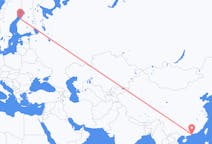 Flyrejser fra Macau, Macau til Karleby, Finland