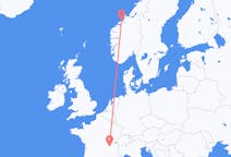 Flights from Kristiansund, Norway to Lyon, France