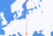 Vluchten van Vaasa, Finland naar de stad Niš, Servië