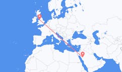 Flyrejser fra Al-`Ula, Saudi-Arabien til Liverpool, England