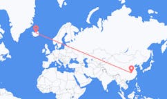 Voli dalla città di Wuhan, la Cina alla città di Akureyri, l'Islanda