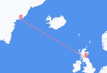 Vluchten van Edinburgh, Schotland naar Kulusuk, Groenland