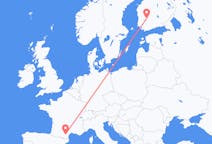 Loty z Carcassonne, Francja do Tampere, Finlandia
