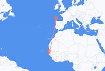 Flyg från Ziguinchor, Senegal till La Coruña, Spanien