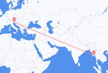 Flyreiser fra Yangon, Myanmar (Burma) til Trieste, Italia