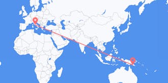 Flyreiser fra Papua Ny-Guinea til Italia