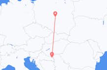 Flug frá Osijek, Króatíu til Łódź, Póllandi