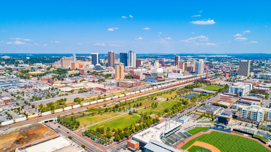 Photo of Birmingham, Alabama, USA Downtown Skyline Panorama.