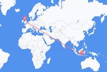Flyreiser fra Praya, Lombok, Indonesia til Liverpool, England