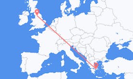 Flyg från England till Grekland