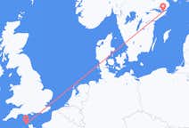 Vluchten van Alderney, Guernsey naar Stockholm, Zweden