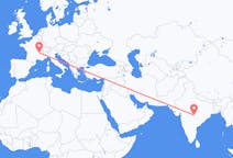 Flights from Nagpur, India to Lyon, France