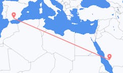 Vluchten van Al-Bahah, Saoedi-Arabië naar Granada, Spanje