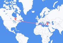 Flyreiser fra Timmins, Canada til Gazipaşa, Tyrkia