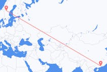 Flyreiser fra Guangzhou, Kina til Östersund, Sverige