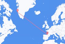 Flyg från Maniitsoq, Grönland till Biarritz, Frankrike